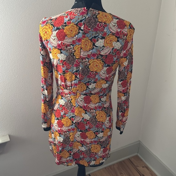 ZARA TRF viscose floral print draped faux wrap dress Sz S - Picture 6 of 11